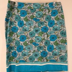 Talbot’s Floral Blue A-Line Skirt